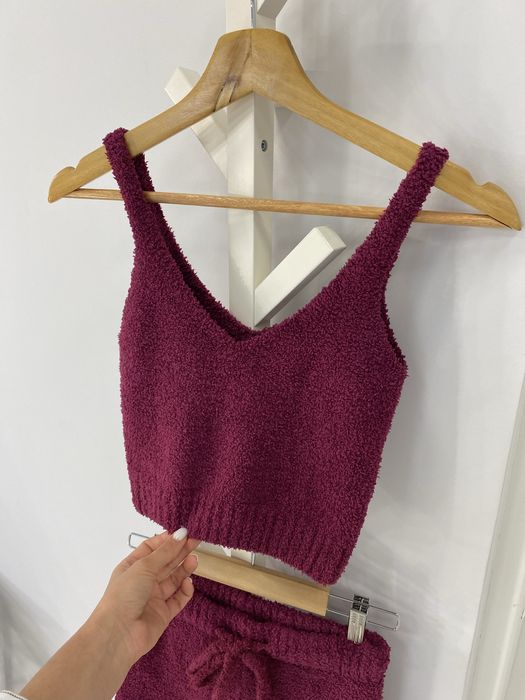 Теплый махровый домашний халат костюм