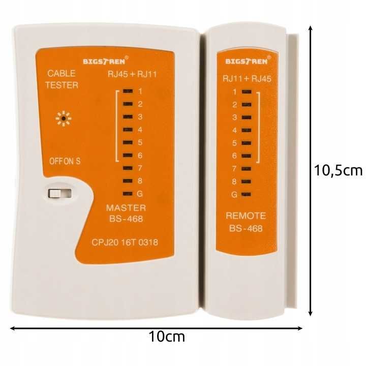 Tester Kabli Sieciowych RJ45 RJ11 Miernik Sieciowy Przewodów LAN