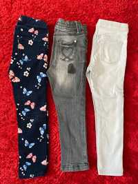 Spodnie dla dziewczynki 3 pary rozmiar 98-104