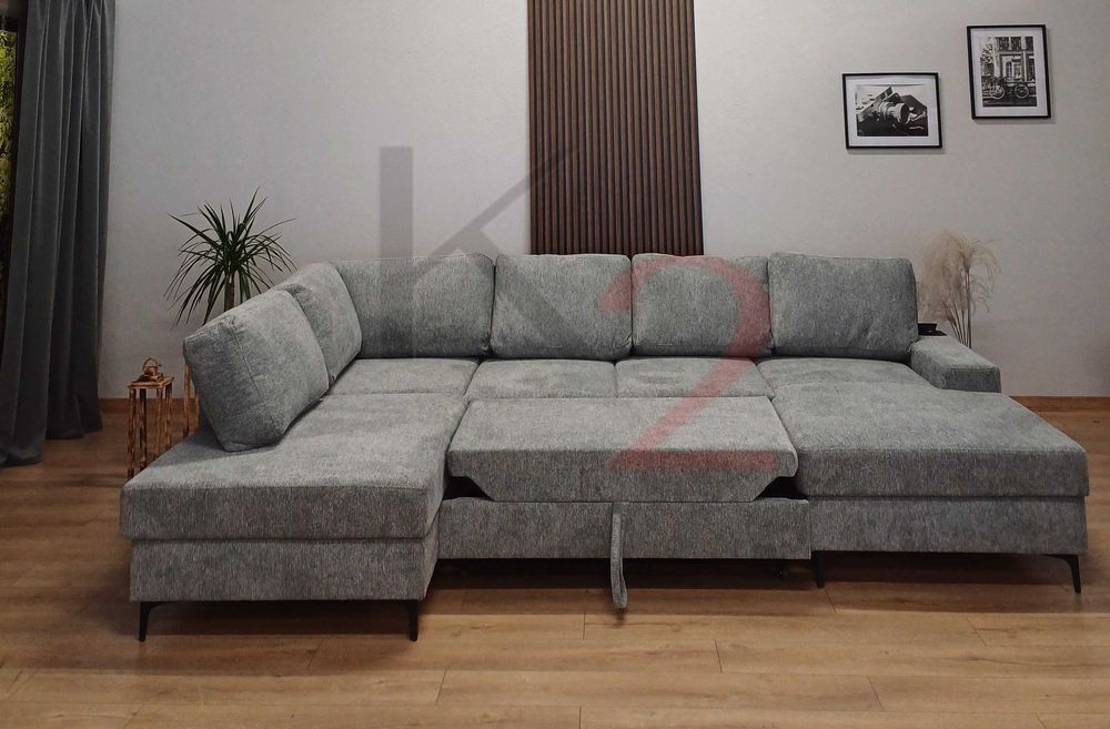 Nowoczesny Narożnik PAULO, duży narożnik USB rozkładana +gratis