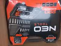 Klucze nasadowe 1/2", 3/8", 1/4", zestaw 220 elementów Neo Tools 10-22