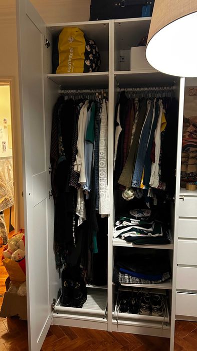 2 Roupeiros IKEA PAX -50×58×236cm+portas+sapateiras+varões+prateleiras