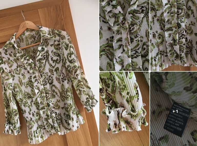 Elegancka koszula plisowana Vintage S/M