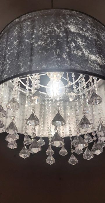 Lampa/żyrandol na lince, srebrny z kryształkami GLOBO LIGHTING