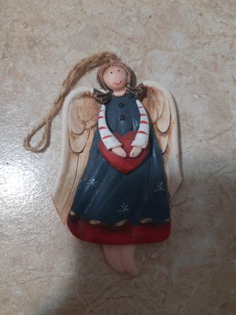 Игрушка на ёлку ангел керамика