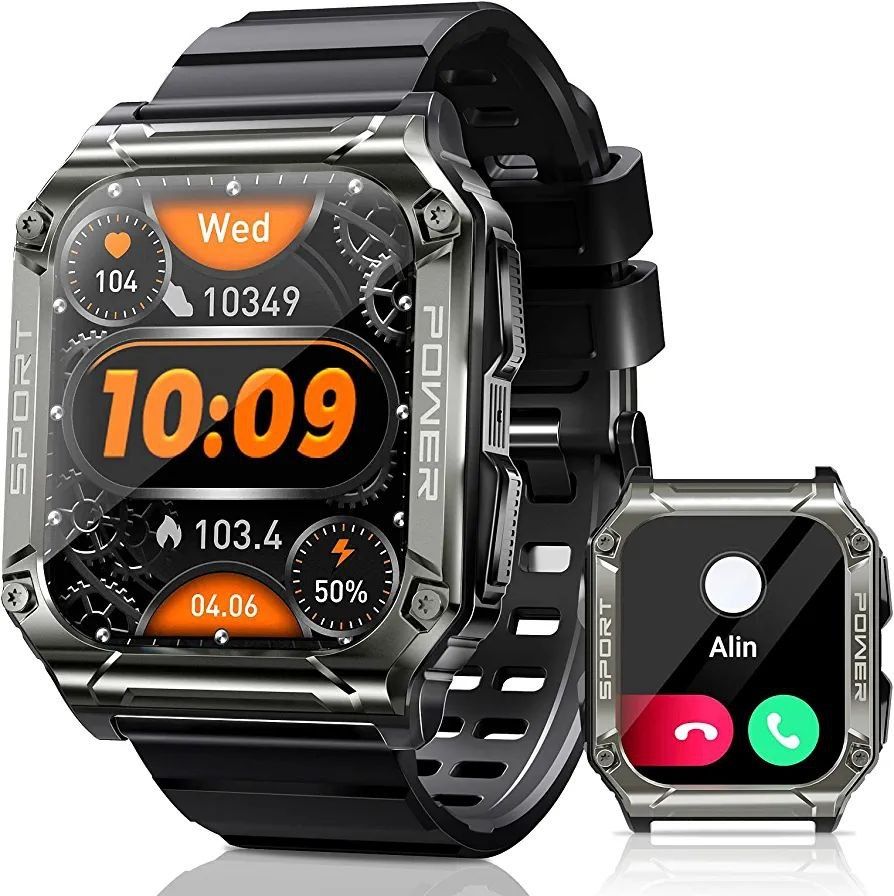 Смарт-годинник pasonomi nx6 2-дюймовий військовий годинник із дзвінком