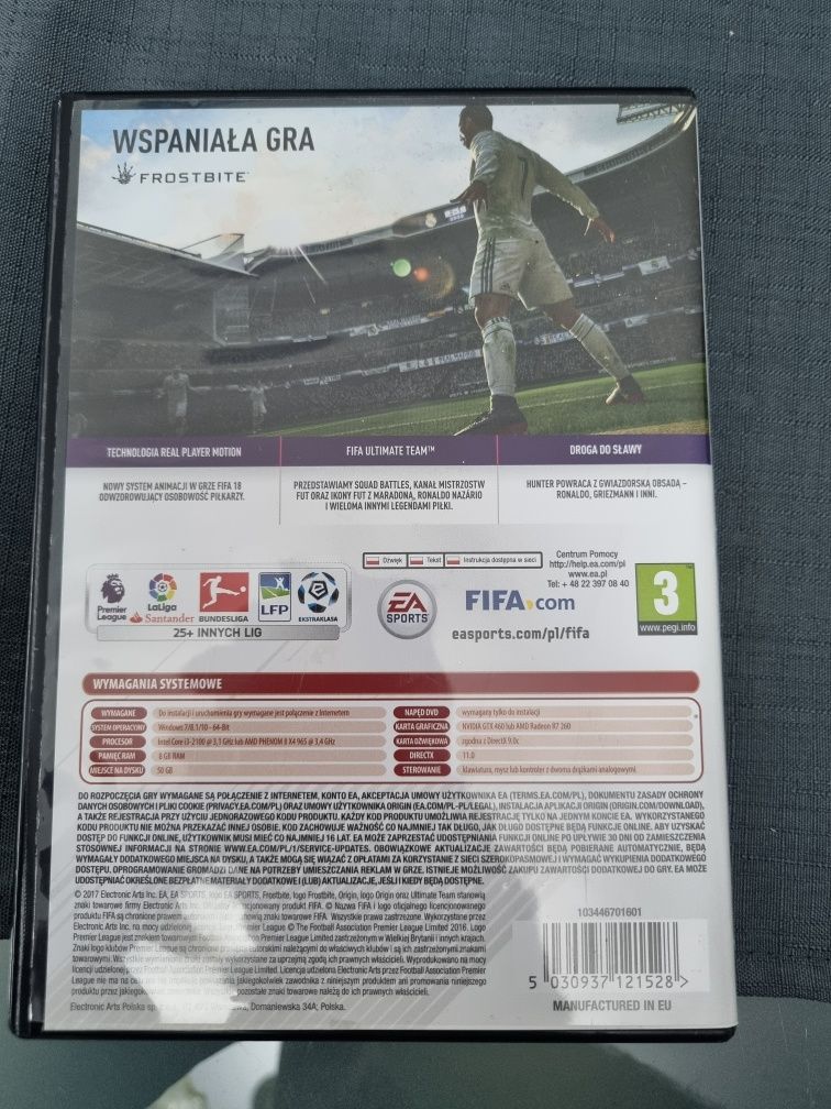 Gra na PC fifa 18 w pudełku .