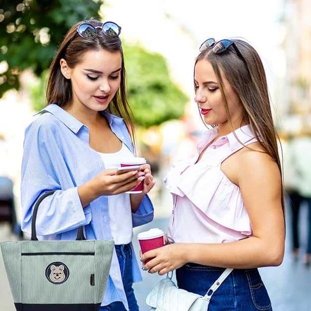 CW29 Mini Shopper Mała Torebka Wodoodporna Materiałowa Poręczna Misiu