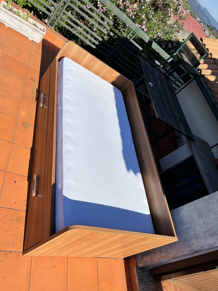 Cama de solteiro com gavetao de segundo colchão