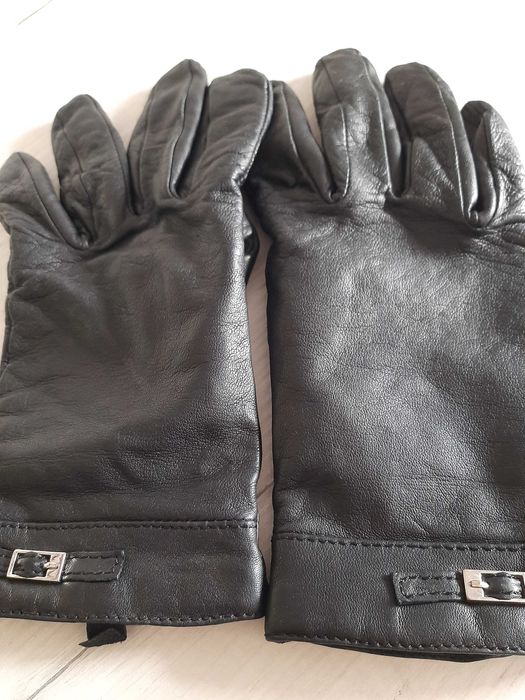 Skórzane czarne rękawiczki damskie S skóra naturalna