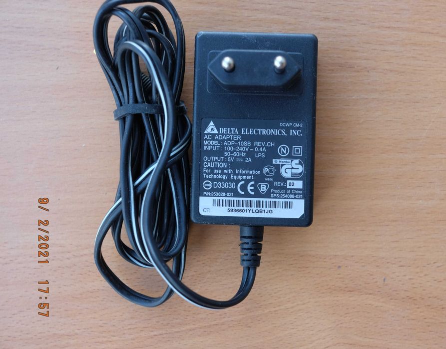 Блок питания 5V 2A EADP-10SB Delta Electronics + переходник на 5.5х2.5