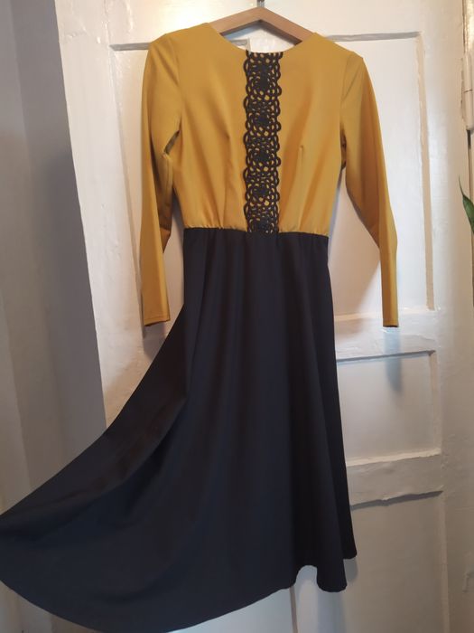 Плаття комбіноване з кружевом. Рута С