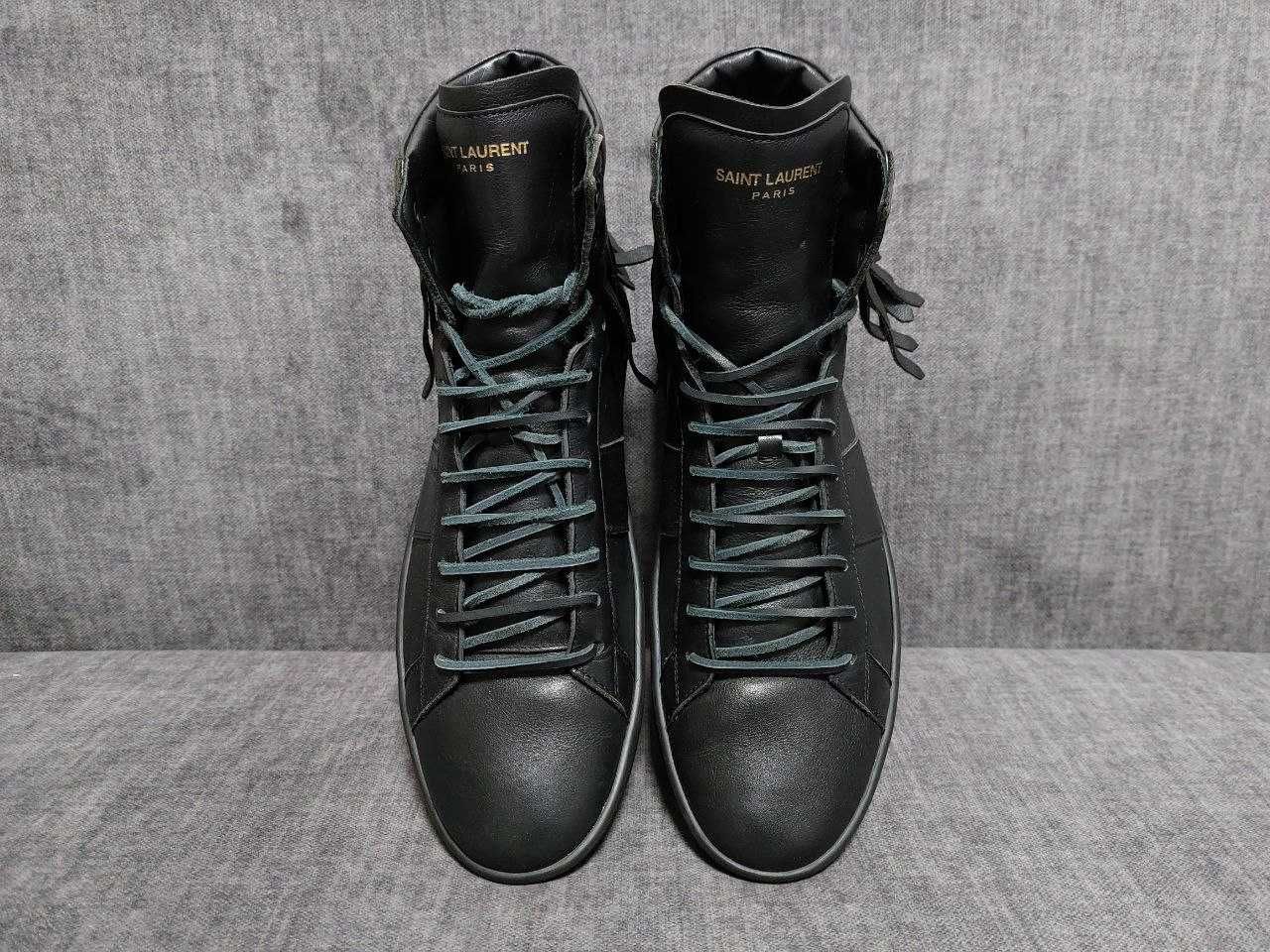 Мужские кожаные хайтопы Saint Laurent SL/18H Paris Leathrer