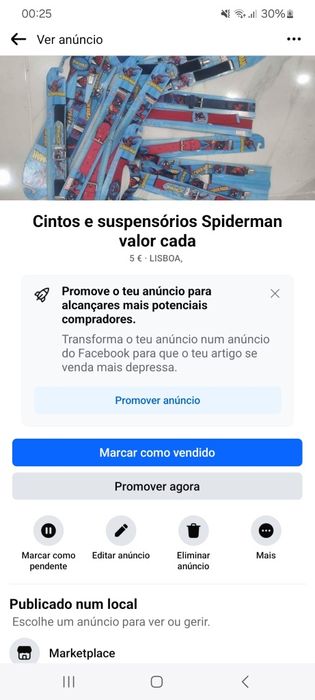 Suspensórios Spiderman para Criança valor cada