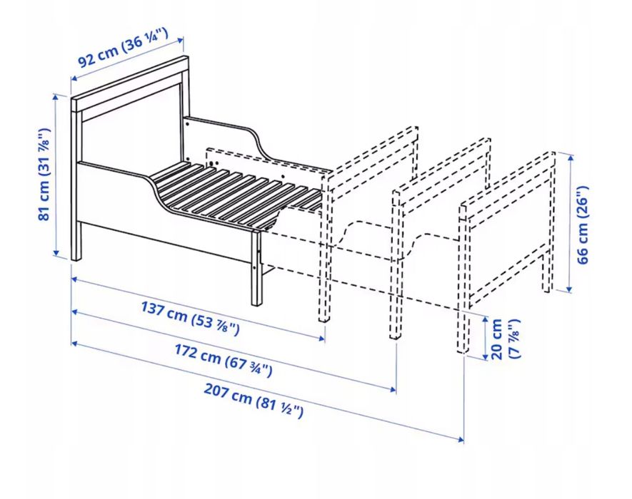 Sundvik Ikea łóżko rosnące z dzieckiem