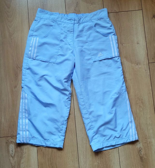 Spodnie rybaczki sportowe blekitne Adidas roz 40/L/12 pasują na roz 38
