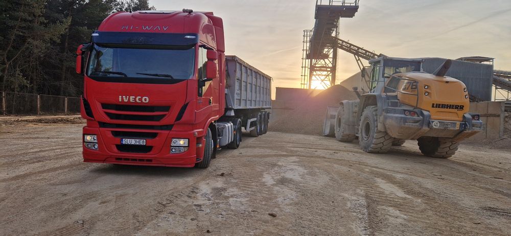 Uslugi transportowe materiałów sypkich wywrotka naczepa 4-os