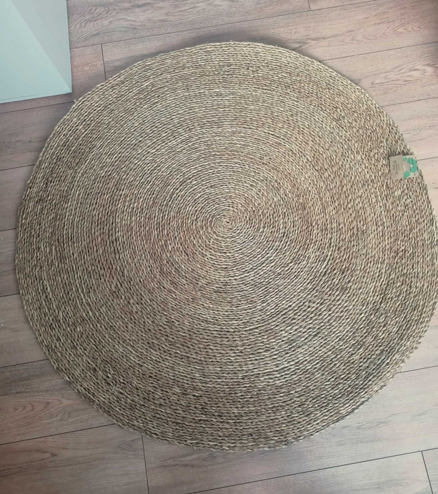 Dywan mata do ogorodu salonu taras balkon dywanik koło słomiany 120 cm
