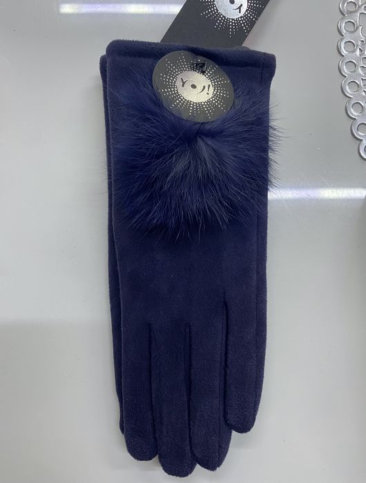 Rekawiczki damskie z puszkiem