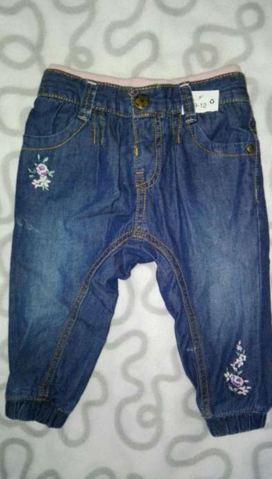 80 F&F spodnie NOWE jeansy dżinsowe dżinsy haft