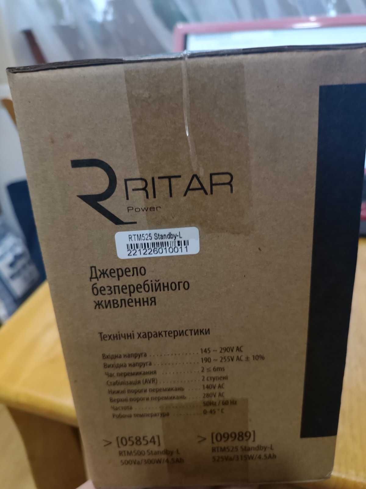 ИБП UPS Ritar RTM525 StandbyL 500VA 315W 1x12V4.5Ah