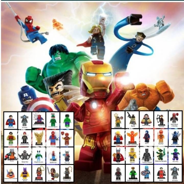 Klocki figurka DC MARVEL AVENGERS w pełni kompatybilne z klockami Lego