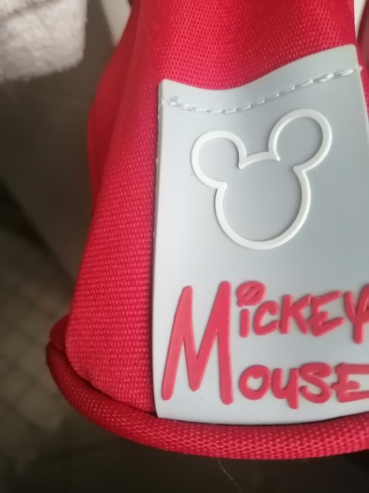 Bolsa vermelha Mickey Mouse+Bolsa azul marinho+Bolsa bege+tapete de pe