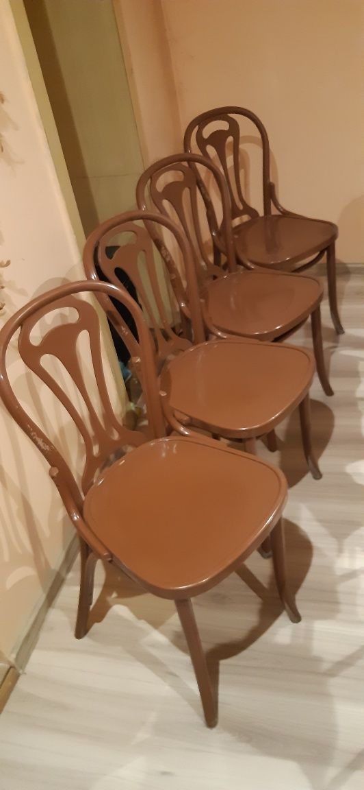 Krzesła gięte Fameg-PRL- rzadka forma-4 szt