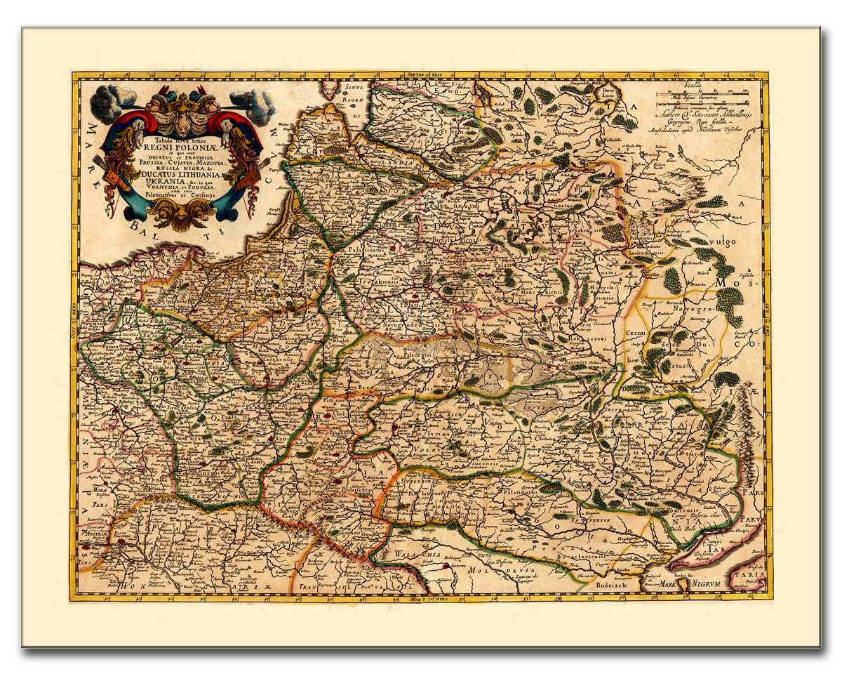Królestwo Polskie. I Rzeczpospolita 1680 r, Vischer płótno