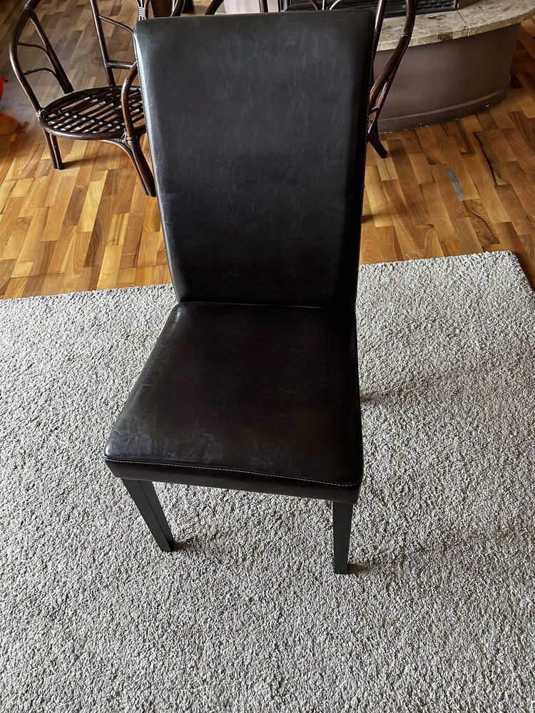 Krzesła skórzane 8 sztuk ciemny brąz krzeslo