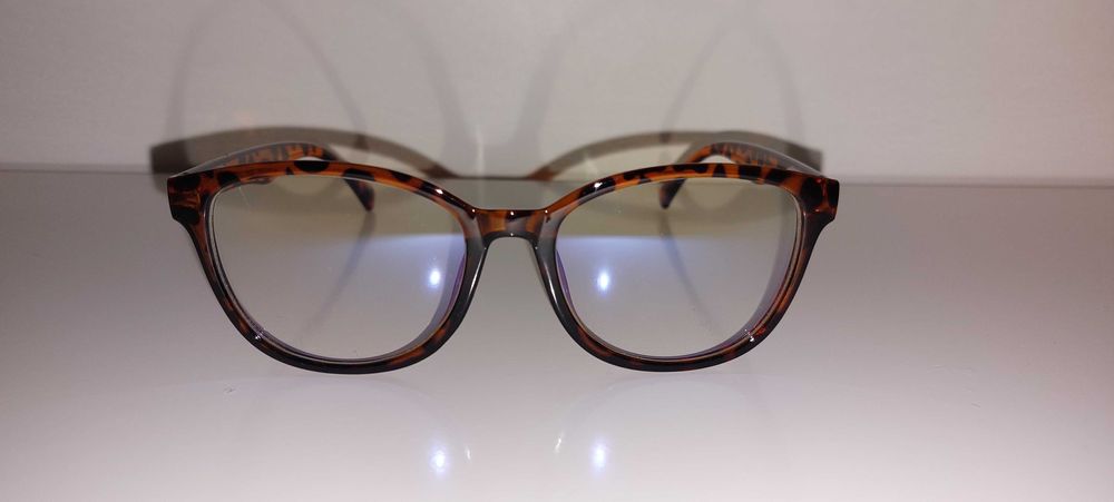 Okulary zerówki brązowe panterka