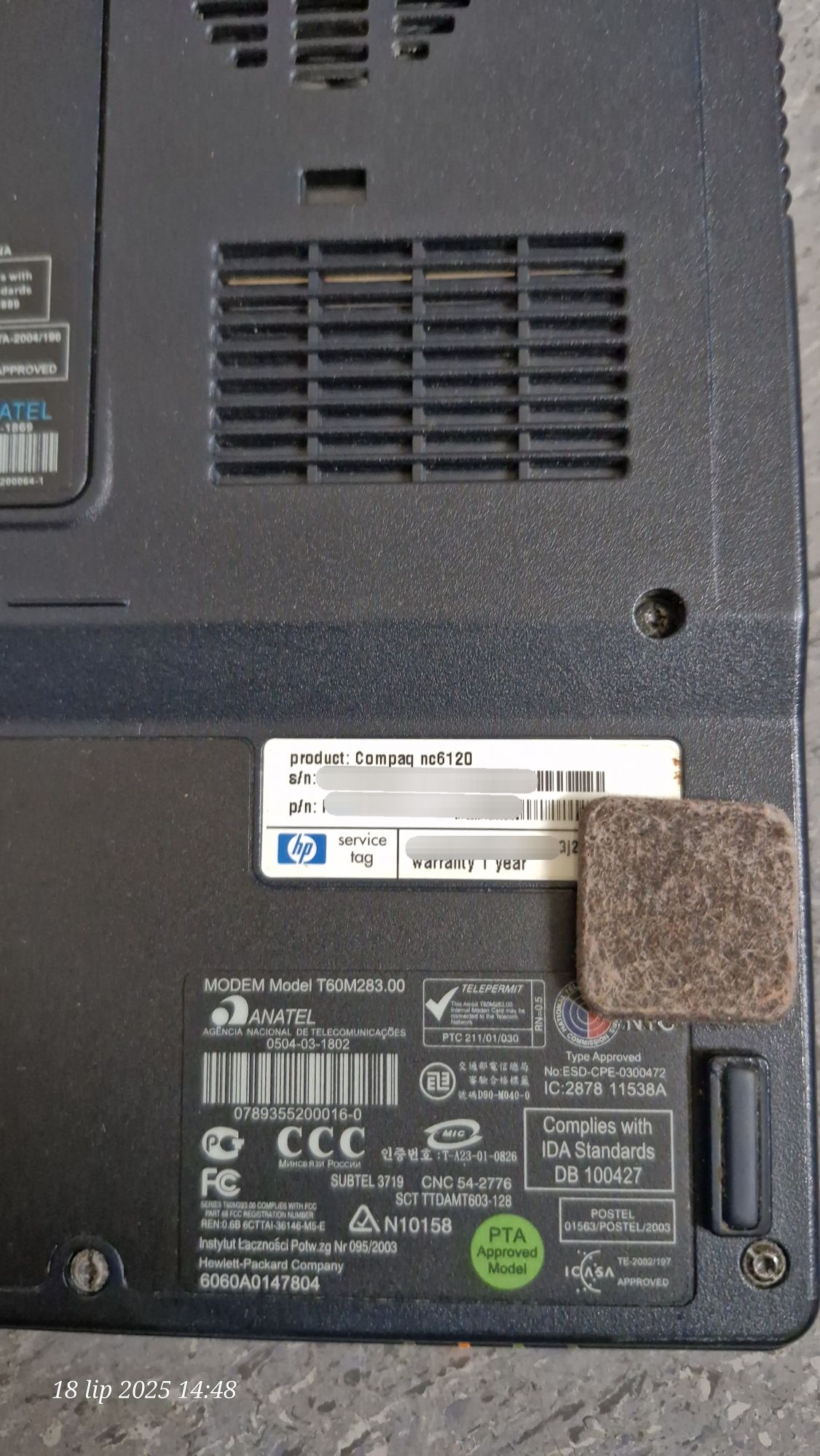 Laptop HP Compaq nc6120