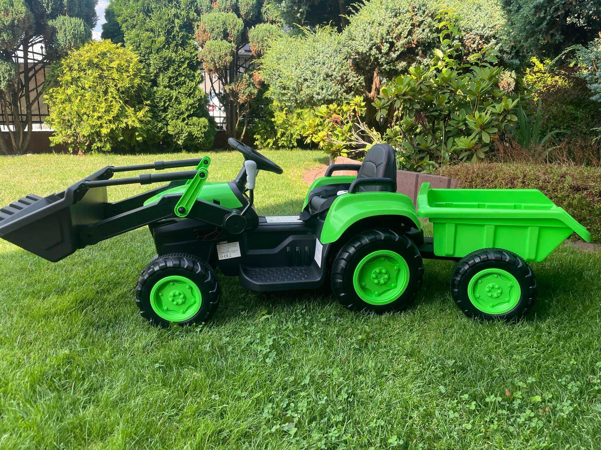 Traktor na akumulator 12V 2x45W z przyczepką i łyżką KOPARKA KOPARA