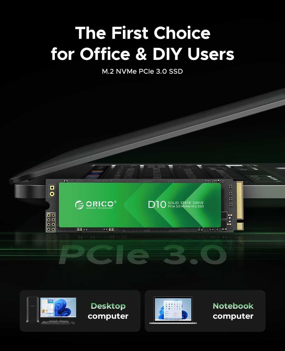Твердотільний накопичувач ORICO M.2 NVMe SSD 128GB PCIe 3.0 (1700MB/s)