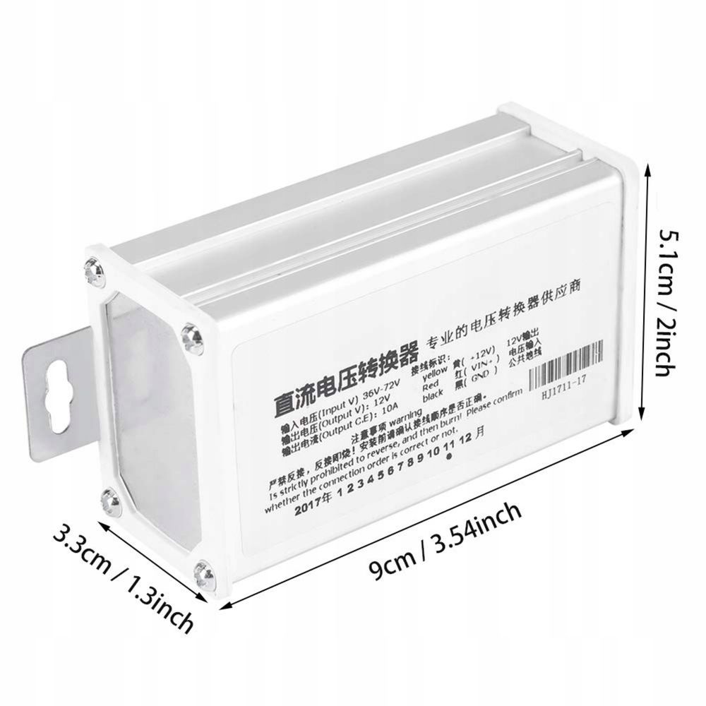 Konwerter do skuterów elektrycznych, transformator DC 36V-72V 12V 10A