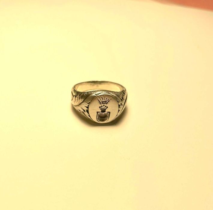 Srebrny sygnet herbowy Łodzia