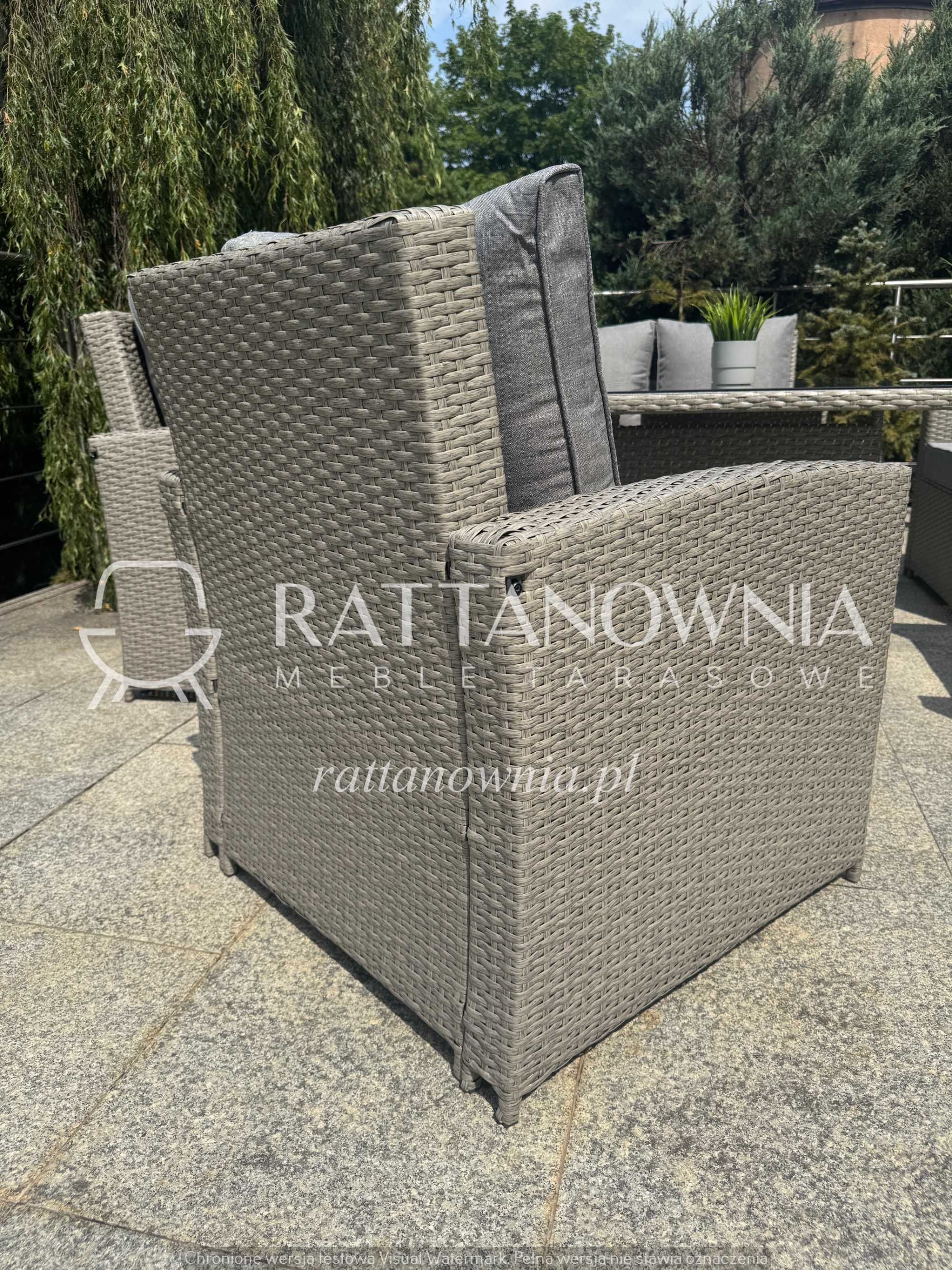 Narożnik Ogrodowy Zestaw Mebli Ogrodowych Tarasowych 3 Fotele Premium