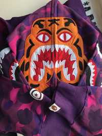 Bape hoodie tiger 2 hood shark purple red blue camo