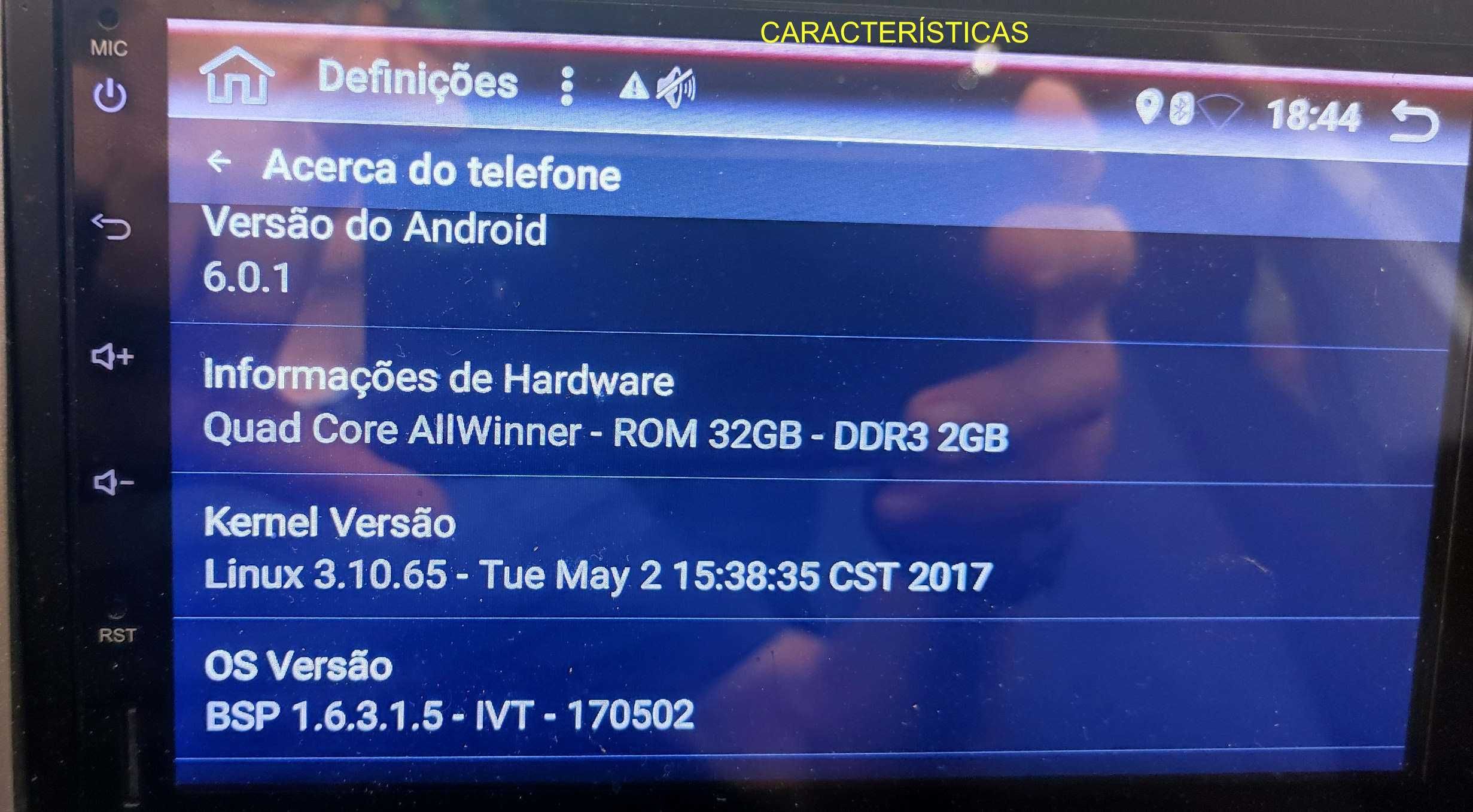 Auto rádio ANDROID+camara M.A. e antena GPS.