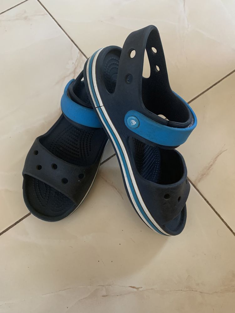 Кроксы босоножки синие Crocs J 3