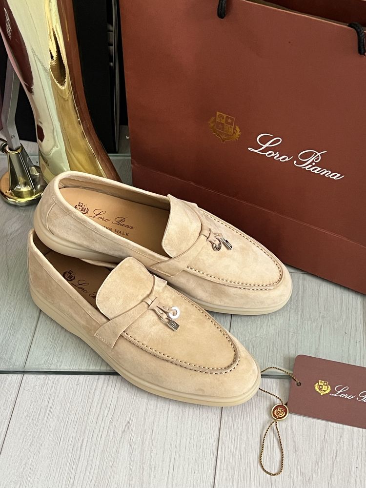 Лофери бежеві Loro Piana Summer Walk lux 1:1 лофери LP лоро пиана беж