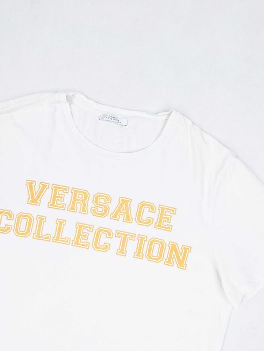 Versace Collection białą koszulka ze złotym logo XL