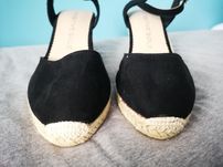 Espadryle nowe 27 cm 41/42 czarne F&F na koturnie 8.5 cm