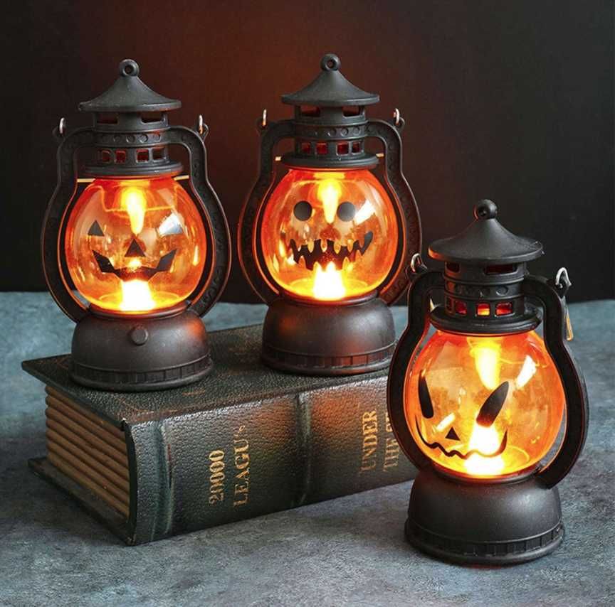 Lampa w stylu Halloween dekoracja świecąca na baterie -  3 sztuki