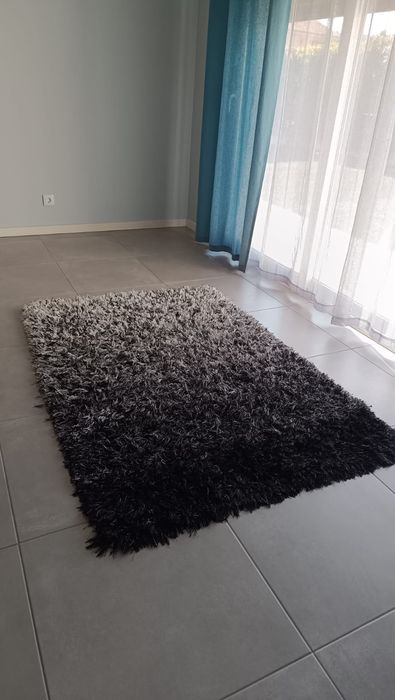 Tapete matizado branco e preto 120*175