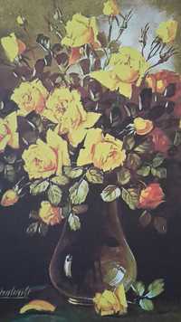 Obraz płótno wydruk róże żółte "zielony blask"  Kühnhackl G.