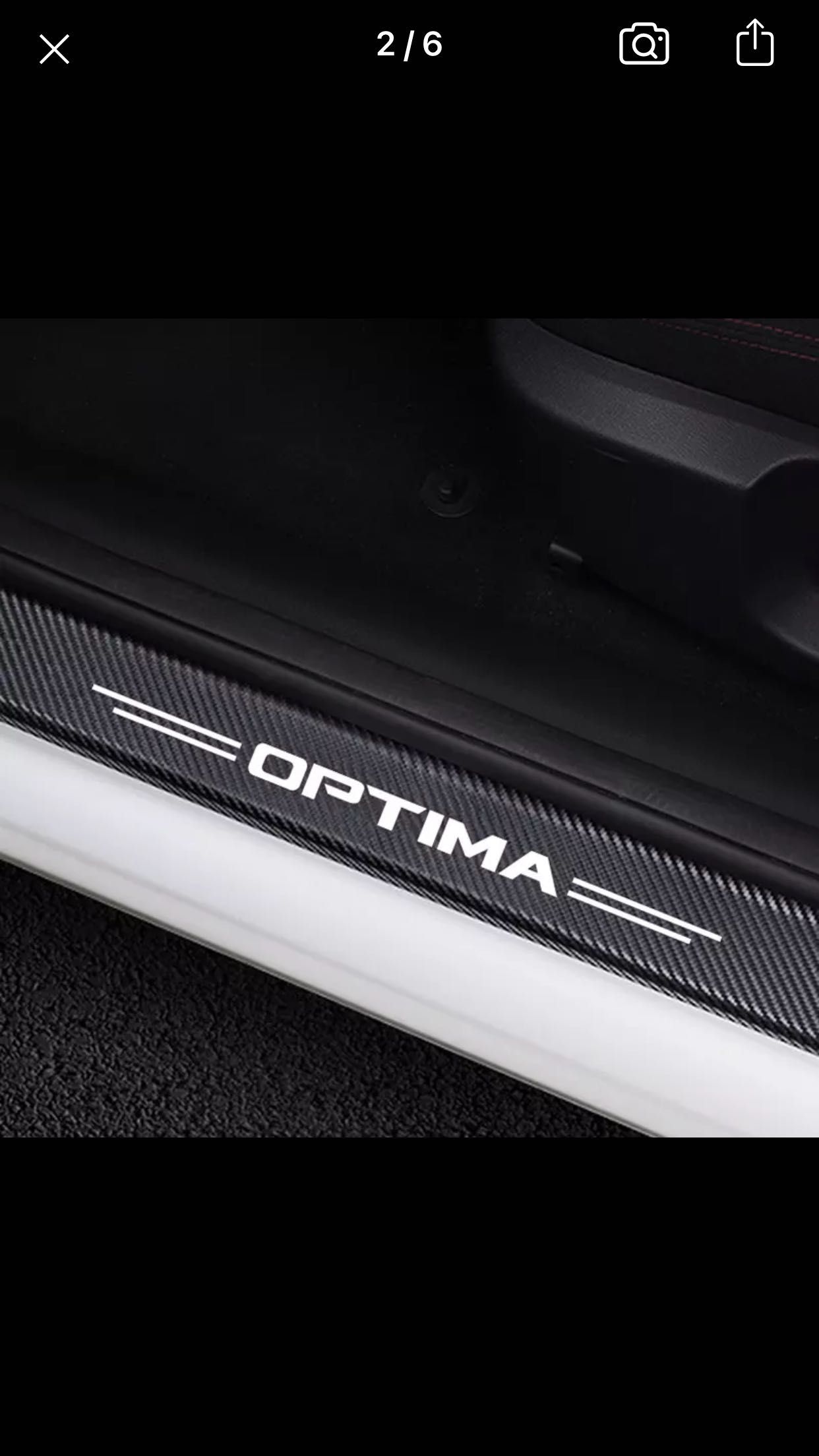 Наклейки на пороги Kia Optima. Накладки на пороги Киа Оптима.