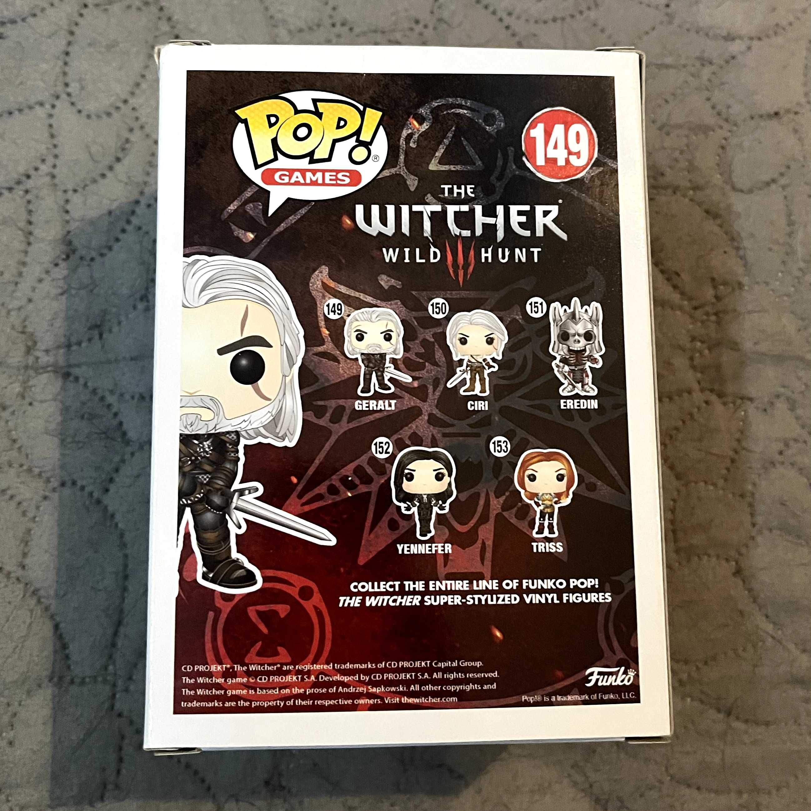 Wiedźmin geralt wiedźmin 3 dziki gon figurka funko pop biały wilk 149