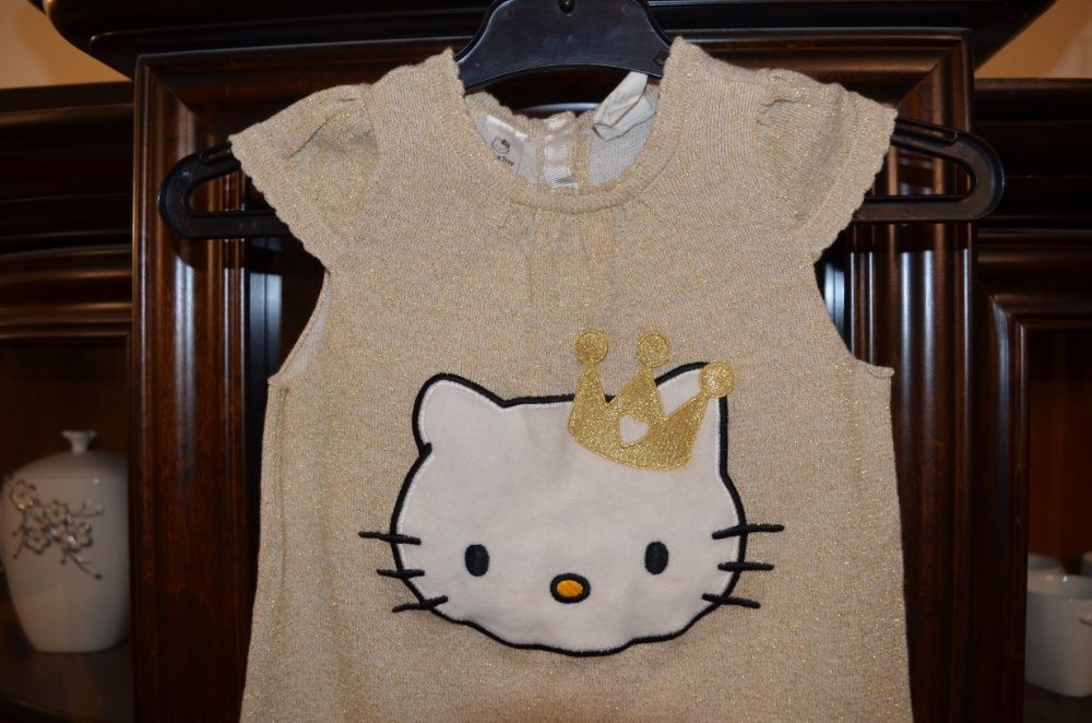 piękna SUKIENKA HELLO KITTY m-ki H&M r. 74, 6-9m stan idealny!!!