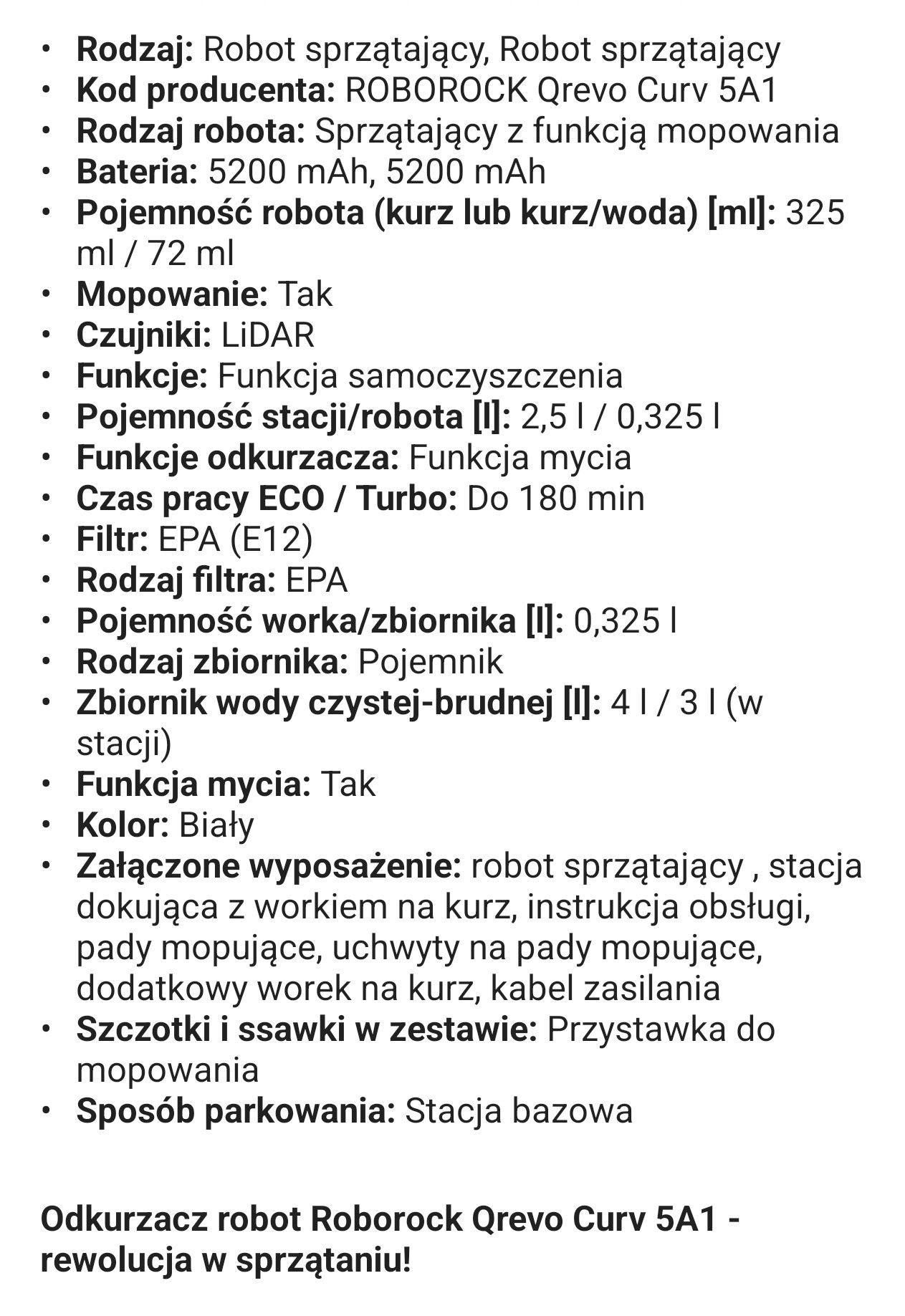 Robot Sprzątający ROBOROCK Qrevo Curv 5A1